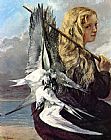 Trouville Canvas Paintings - Girl with the Seagulls Trouville